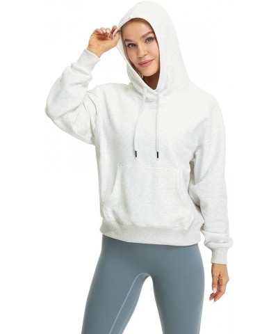 Women's Fleece Lined Hooded Sweatshirt Tops, Oversized Casual Pullover with kangaroo Pocket & Drawstring Light Grey $18.13 Ho...