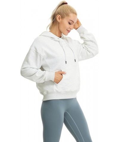 Women's Fleece Lined Hooded Sweatshirt Tops, Oversized Casual Pullover with kangaroo Pocket & Drawstring Light Grey $18.13 Ho...