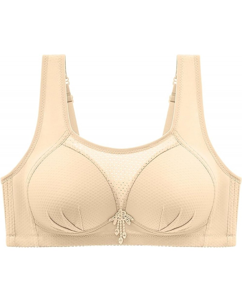 Womens Plus Size Wireless Bras Full Coverage Longline Push Up Bra Comfortable Breathable Lightly Lined Everyday Bras A1_yello...