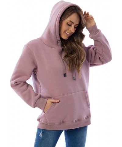 Womens Casual Winter Warm Fleece Sherpa Lined Pullover Hooded Sweatshirt Purple $19.36 Hoodies & Sweatshirts