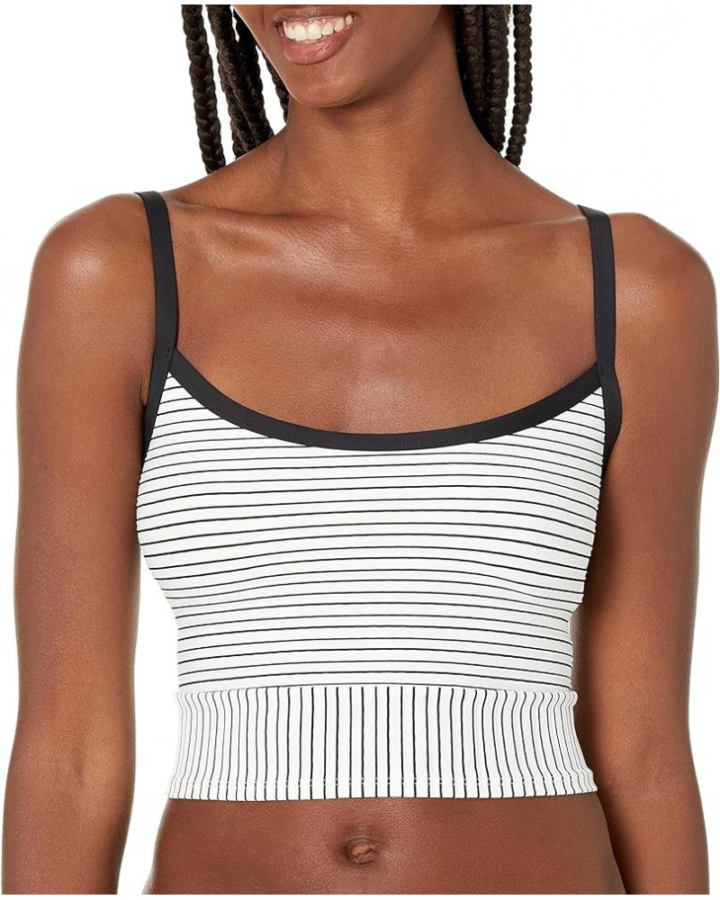 Women's Standard Michelle Crop Bikini Top Swimsuit Emotion Textured Stripe $19.99 Swimsuits