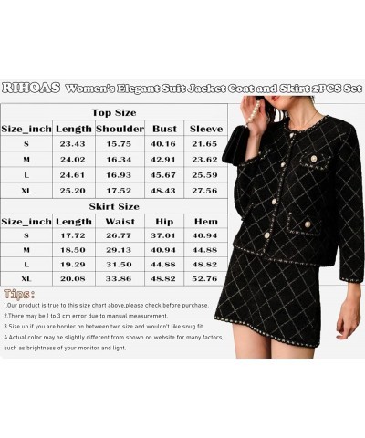 Women's Elegant Suit Jacket Coat and Skirt Set Black-23 $31.68 Suits