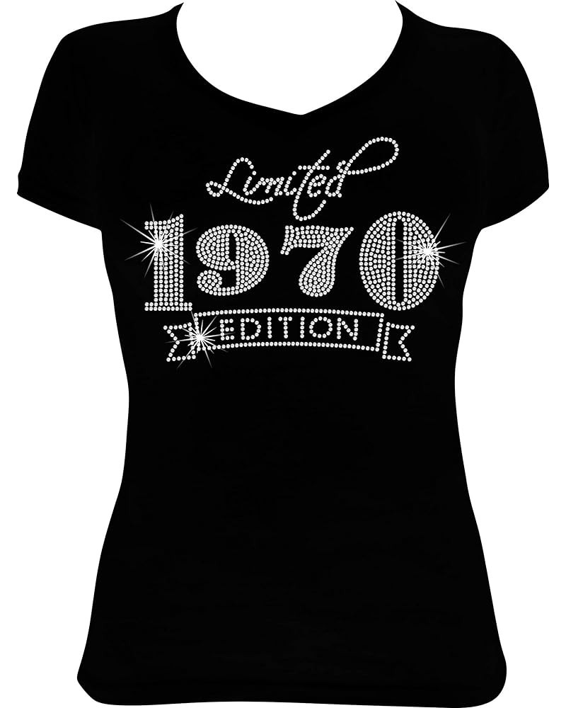 Limited Edition Year Born in Bling Rhinestone Shirt BD73 1970 $17.09 T-Shirts