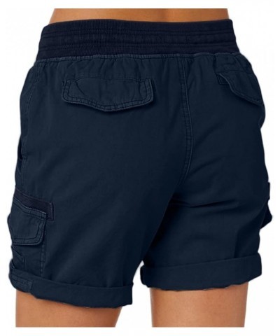 2023 Cargo Shorts for Women High Waisted Casual Summer Stretchy Shorts Short Cargos Colored Jeans Y-navy $9.34 Activewear