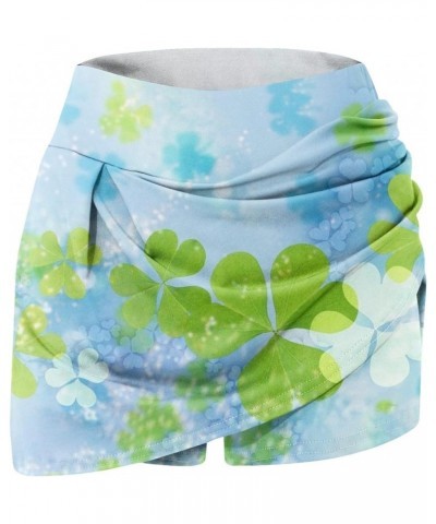 Shorts for Women St. Patrick's Day Printed Casual Athletic Running Yoga Tennis Golf Skort Gym Shorts Pleated Skirt 02-blue $8...