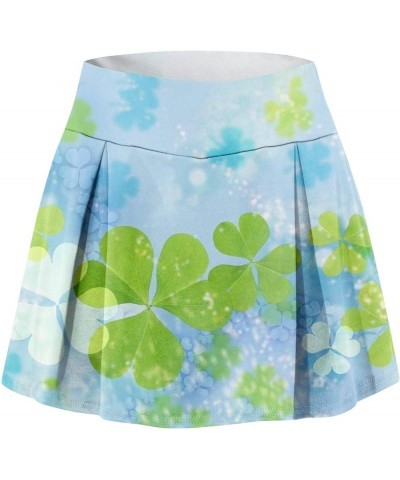 Shorts for Women St. Patrick's Day Printed Casual Athletic Running Yoga Tennis Golf Skort Gym Shorts Pleated Skirt 02-blue $8...