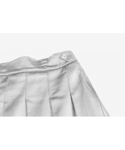 Women's Pleated Mini Skirt with Comfy Casual Stretchy Band Skater Skirt, US XS - US 4XL A Plain-silvery $12.96 Skirts