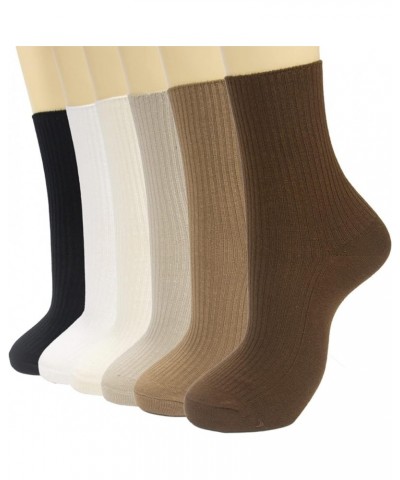 6 Pairs Japanese Aesthetic Cute Athletic Soft Socks for Women & Girls, Ankle Crew Stretch Neutral Socks Multicolor $8.42 Acti...