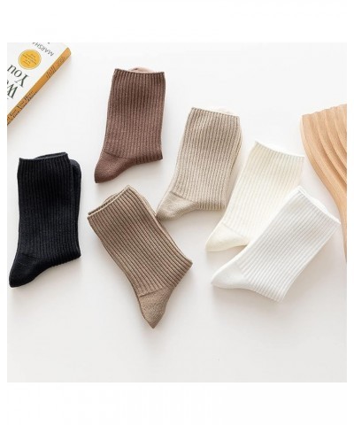 6 Pairs Japanese Aesthetic Cute Athletic Soft Socks for Women & Girls, Ankle Crew Stretch Neutral Socks Multicolor $8.42 Acti...