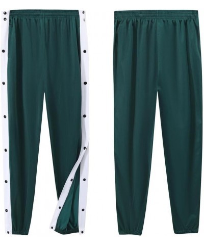 Men's Tear Away Basketball Pants Post Surgery Side Split Snap Button Sweatpants Track Pants for Women Green（microvilli） $13.0...