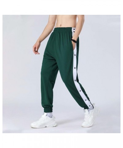 Men's Tear Away Basketball Pants Post Surgery Side Split Snap Button Sweatpants Track Pants for Women Green（microvilli） $13.0...