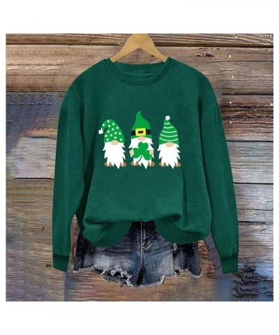 Womens St Patricks Day Shirt Cute Long Sleeve Crewneck Casual Tops Funny Green Irish Clover Graphic Pullover Outfit 4_green $...