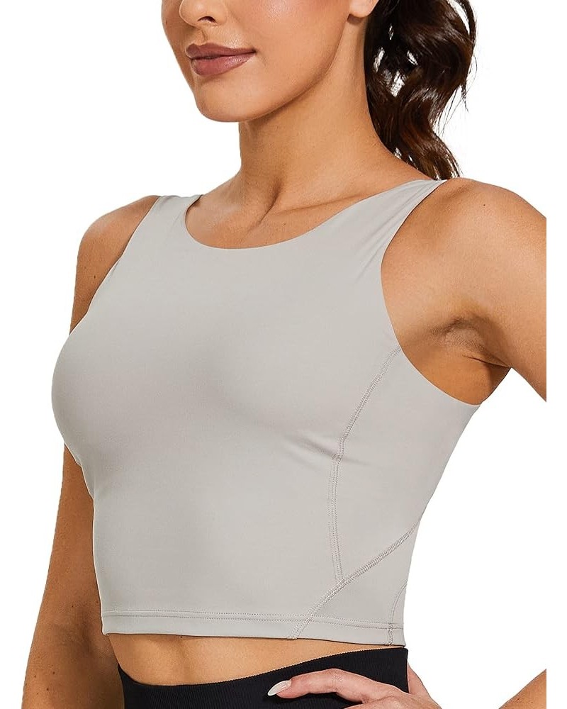 High Impact Sports Bra for Women,Longline Workout Wirefree Gym Yoga Bra, High Neck Crop Tank Tops with Padded Grey $15.29 Act...