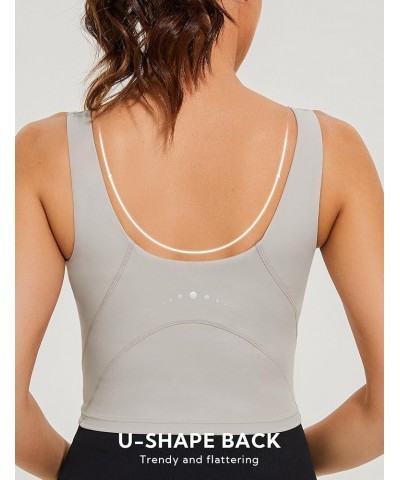 High Impact Sports Bra for Women,Longline Workout Wirefree Gym Yoga Bra, High Neck Crop Tank Tops with Padded Grey $15.29 Act...