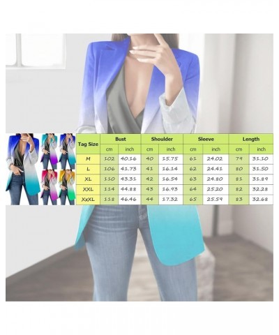 2023 Womens Casual Blazers Open Front Long Sleeve Lapel Collar Suit Jackets Plus Size Color Block Work Office Jacket Coat 06-...