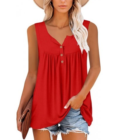 Womens Tank Tops and Short Sleeve Floral Summer Tops D Red $10.00 Tanks