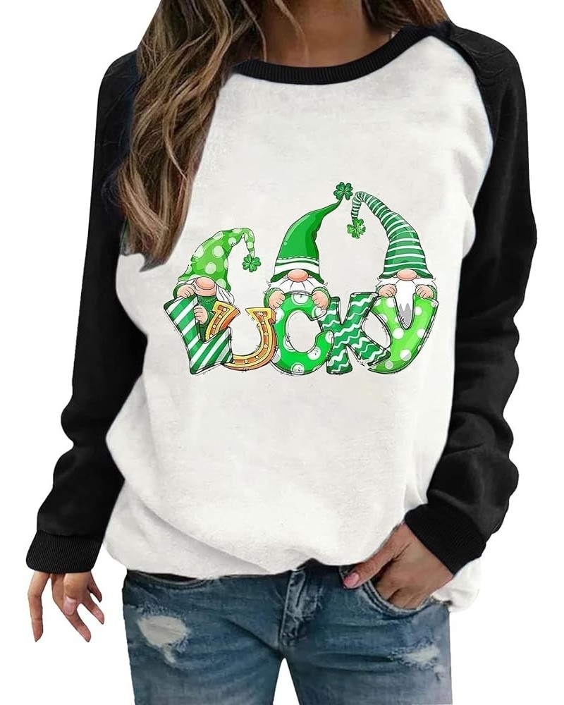 St Patricks Day Shirt Women Long Sleeve Pullover Tops Loose Fit Casual Tuncis Crewneck Sweatshirt Tees Blouses D-03-black $10...