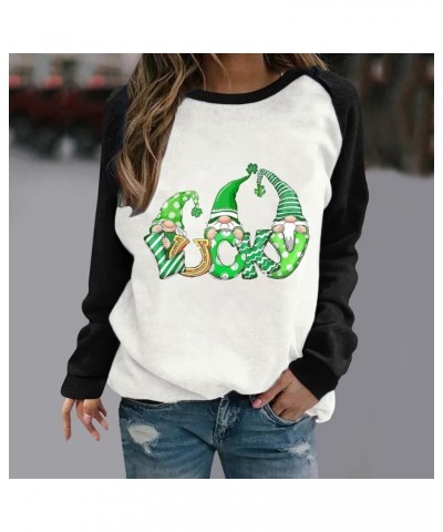 St Patricks Day Shirt Women Long Sleeve Pullover Tops Loose Fit Casual Tuncis Crewneck Sweatshirt Tees Blouses D-03-black $10...