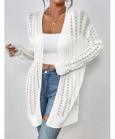 Womens Crochet Cardigan Sweater Long Sleeve Open Front Kimonos Boho Summer Lightweight Cardigans Cover Up White $11.48 Sweaters