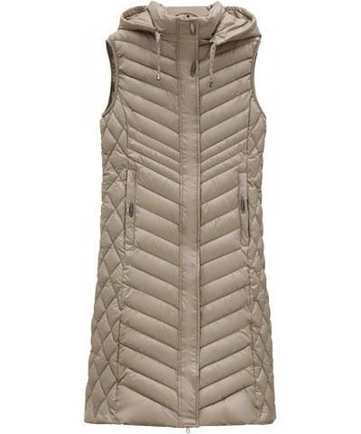 Women's Long Puffer Vest Quilted Long Down Vest Plus Size Sleeveless Winter Coats Fashion Full Zip Hooded Outwear Long Puffer...