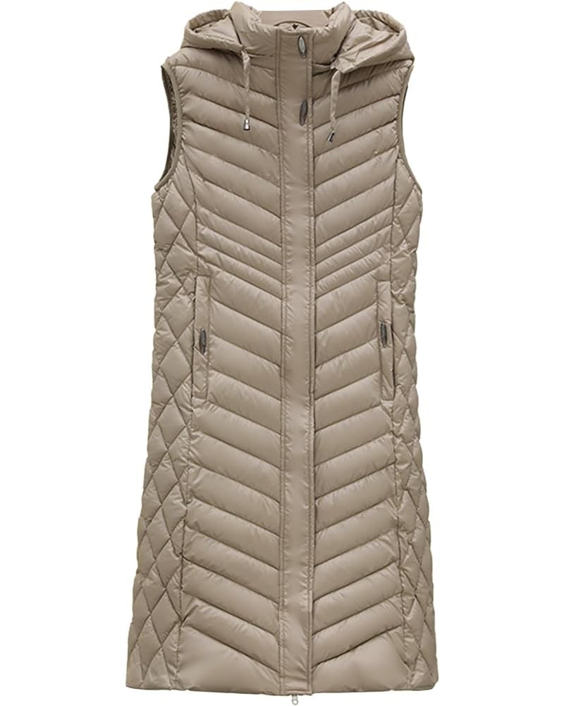 Women's Long Puffer Vest Quilted Long Down Vest Plus Size Sleeveless Winter Coats Fashion Full Zip Hooded Outwear Long Puffer...