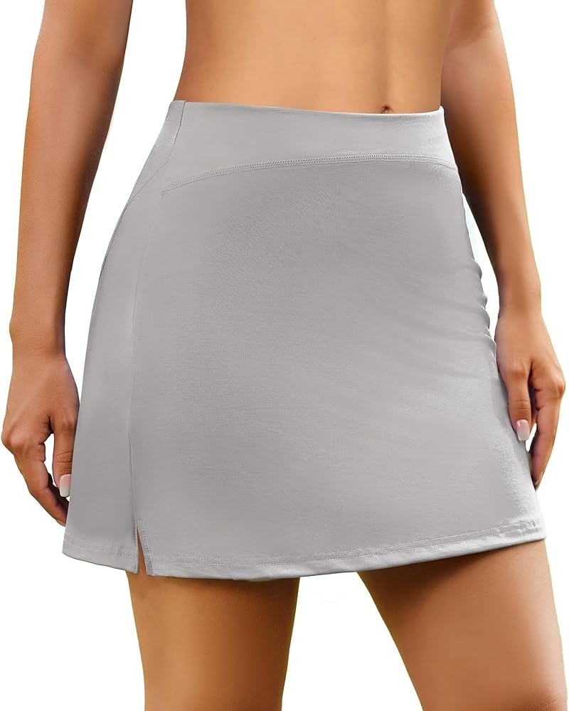 Women's Athletic Skort Golf Skirt with Pockets Shorts Active Tennis Running Workout Sports___ Light Grey $16.73 Skorts