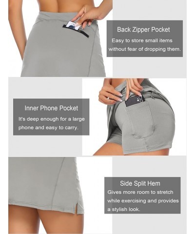 Women's Athletic Skort Golf Skirt with Pockets Shorts Active Tennis Running Workout Sports___ Light Grey $16.73 Skorts