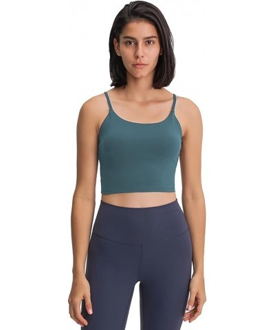 Workout Tops for Women with Built in Bra,Padded Fitness Bra for Yoga and Running Forest Green $11.43 Lingerie