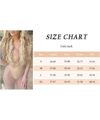 Women's Sexy Sheer Mesh Pearl Rhinestone Cover Up Maxi Dress Summer Beach Swimwear Bikini Bathing Suit Coverups A Coffee $15....