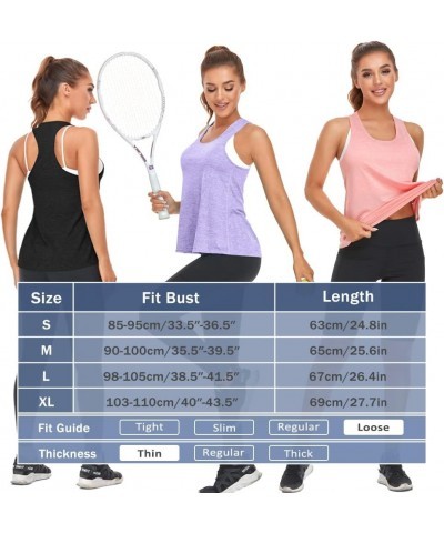 Women Workout Tank Tops Loose Fit Racerback Muscle Tanks Sleeveless Shirts Pack for Yoga Running Exercise Gym 3pack(gray+oran...