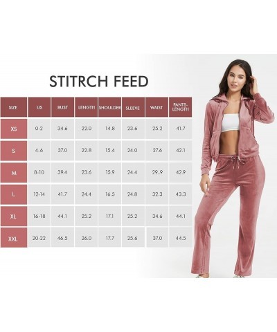 Women Velour Tracksuit 2 Piece Long Sleeve Sweatshirts Jogger Pant Hoodies Two Piece Outfits with Pockets 2023 Pink $14.52 Ac...