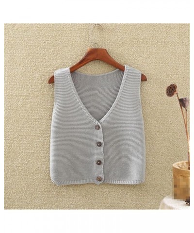 Women's Sweater Vest Sleeveless V Neck Knitted Solid Color Retro Solid Color Tops Black $18.69 Sweaters