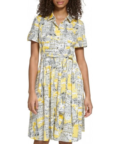 Women's Soft Colorful Dress Lemon Chrome Multi $49.93 Dresses