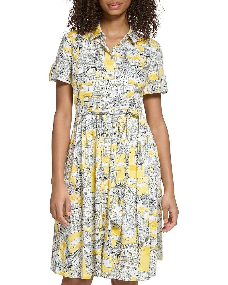 Women's Soft Colorful Dress Lemon Chrome Multi $49.93 Dresses