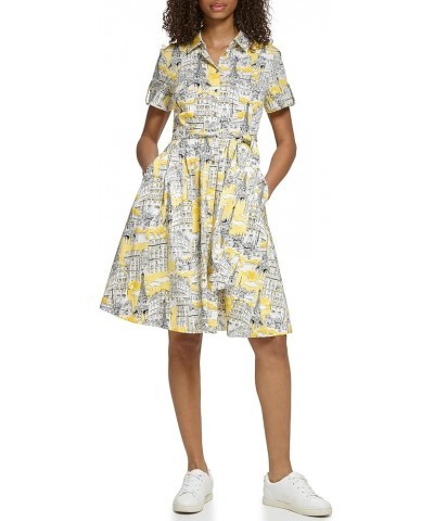 Women's Soft Colorful Dress Lemon Chrome Multi $49.93 Dresses