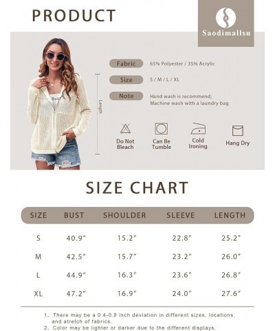 Womens Crochet Lightweight Cardigans Zip Up Hooded Long Sleeve Knit Sweaters Mesh Beach Swim Cover Up Black $19.59 Sweaters