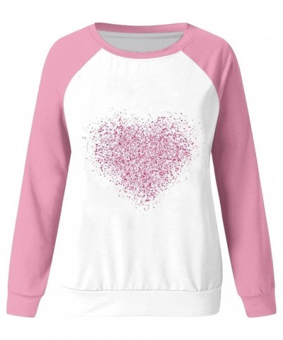 Valentines Day Outfit Women Long Sleeve Shirts 2024 Love Heart Graphic Gifts for Her Cute Crewneck Sweater Teacher Shirts Pin...