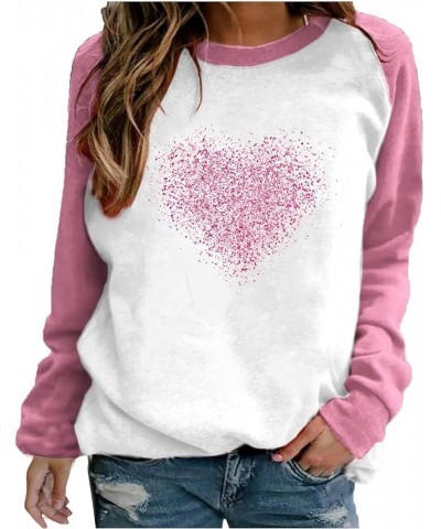 Valentines Day Outfit Women Long Sleeve Shirts 2024 Love Heart Graphic Gifts for Her Cute Crewneck Sweater Teacher Shirts Pin...