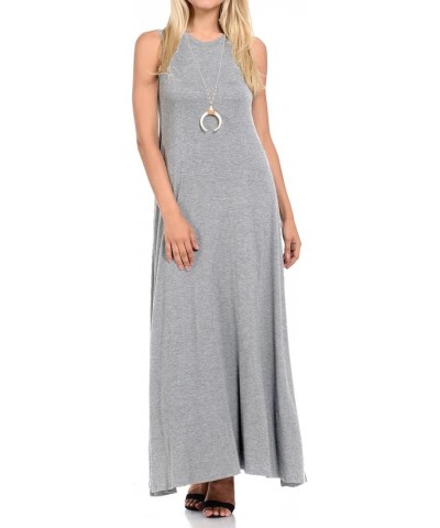 Women's Sleeveless Maxi Dress with Pockets Heather Grey $12.74 Dresses