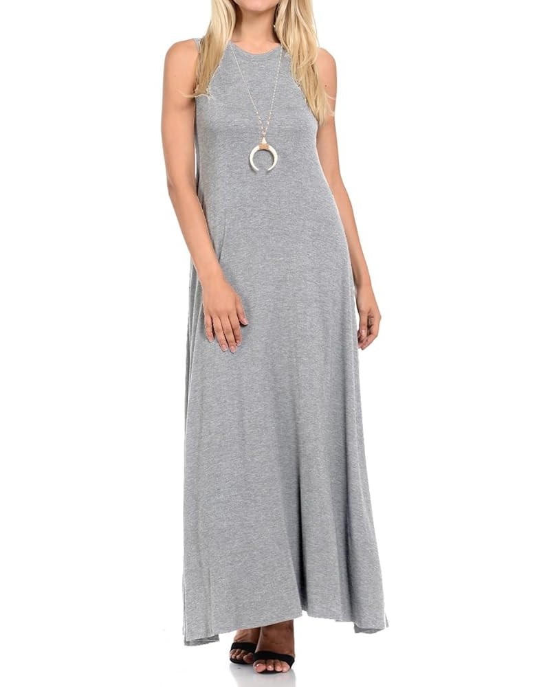 Women's Sleeveless Maxi Dress with Pockets Heather Grey $12.74 Dresses