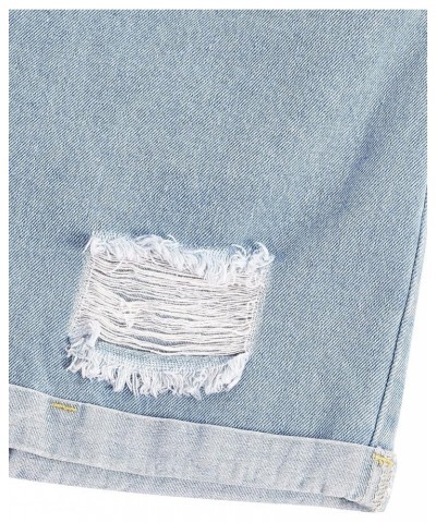 Women's Casual High Waisted Hemming Denim Jean Shorts with Pockets Light Blue Improved $17.22 Shorts