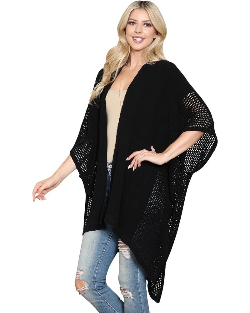 Bohemian Versatile Open Shawl Cardigan - Kimono Ruana, Convertible Poncho Blanket Vest, Sheer Beach Cover Up Open Kimono - Cr...