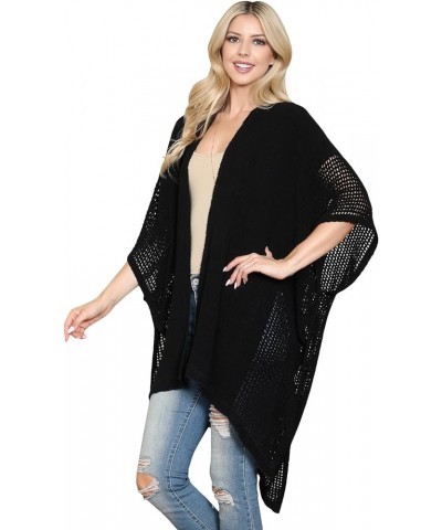 Bohemian Versatile Open Shawl Cardigan - Kimono Ruana, Convertible Poncho Blanket Vest, Sheer Beach Cover Up Open Kimono - Cr...