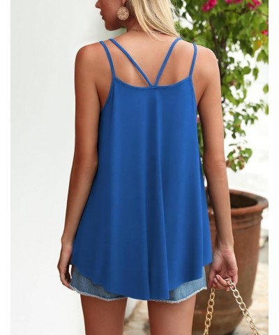 Women Flowy Tank Tops Casual Summer Tops Sexy Tank Tops Spaghetti Strap V Neck Sleeveless Tunic Camisoles Royal Blue $13.24 T...