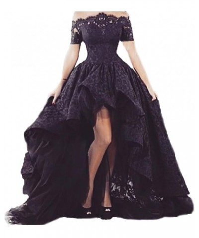 Black Long Evening Dress Lace Backless Formal Homecoming Gowns Black2 $33.60 Dresses