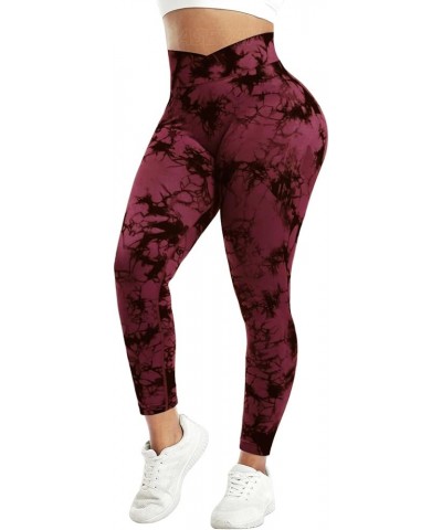 V Waist Scrunch Butt Lifting Leggings for Women Seamless Workout Gym Leggings High Waist Tummy Control Yoga Pants 3 Red $11.3...