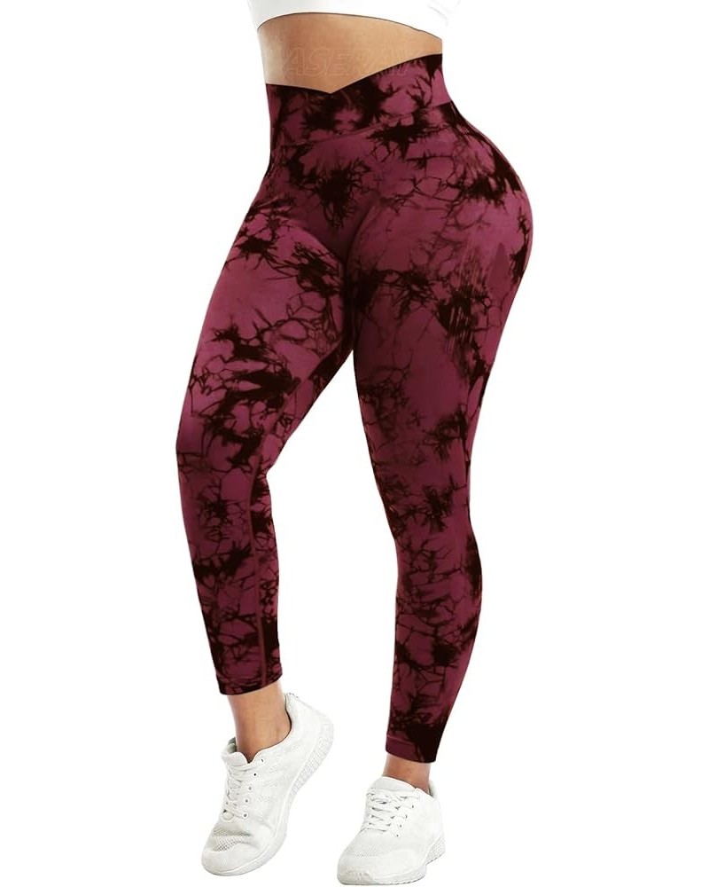 V Waist Scrunch Butt Lifting Leggings for Women Seamless Workout Gym Leggings High Waist Tummy Control Yoga Pants 3 Red $11.3...