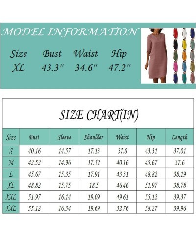 Linen Dress for Women Casual Summer 2023 Midi Length Concert Outfit Trendy Short Sleeve Women's Clothing Modest Elegant Dress...