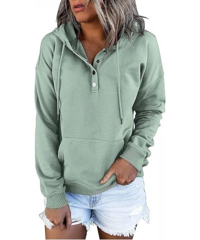 Holiday Sweatshirt For Women Fashion Hoodies Button Collar Pullover Drwastring Loose Long Sleeve Tops Holiday Outfits A02gree...