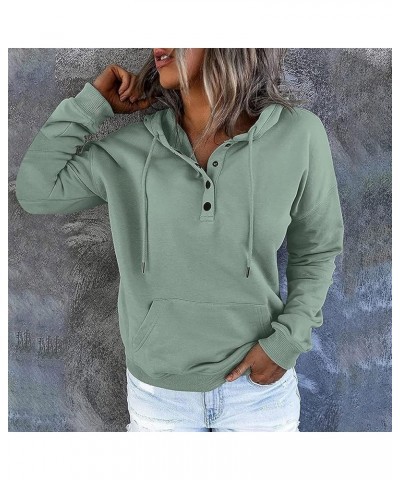 Holiday Sweatshirt For Women Fashion Hoodies Button Collar Pullover Drwastring Loose Long Sleeve Tops Holiday Outfits A02gree...